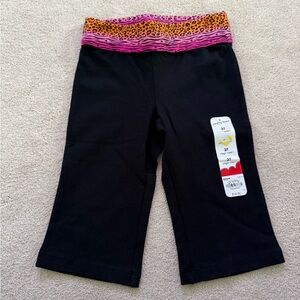 NWT: Jumping Beans Black Leggings with Pink and Orange Waistband, 3T